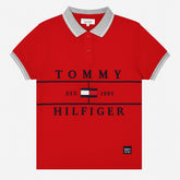 Boys red Tommy Hilfiger polo shirt