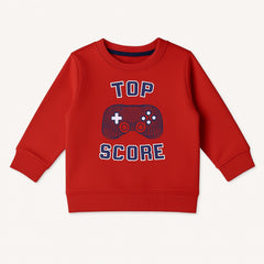 Boys red top score sweatshirt