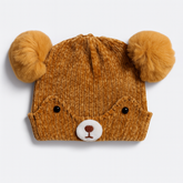 Camel velvet bear cap