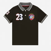 Boys dark brown eagle polo shirt
