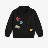 Girls black patch jacket