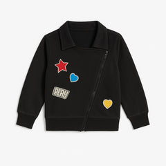 Girls black patch jacket
