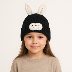 Black rabbit cap
