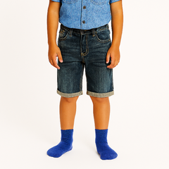 Boys wash blue denim shorts