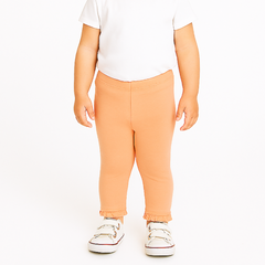 girls peach frill tights