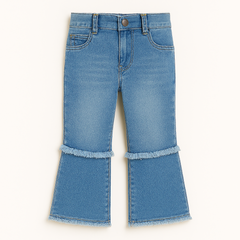 Girls blue denim flapper panT