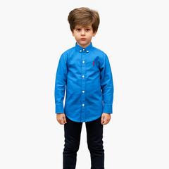 embraided blue casual shirt