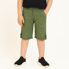 Boys olive cotton shorts