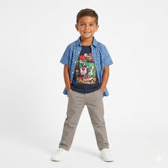 Boys Blue Super Mario Double Casual Shirt