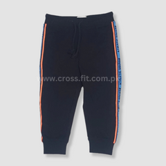 Orange blue athletic stripe trouser