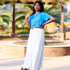 Brown and white lining skirt