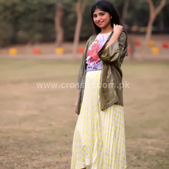 Ladies yellow and dots skirt