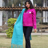 Ladies wool green scarf