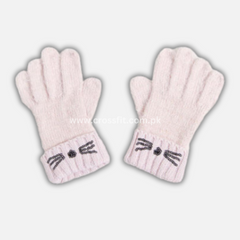 Fur cat sequin gloves