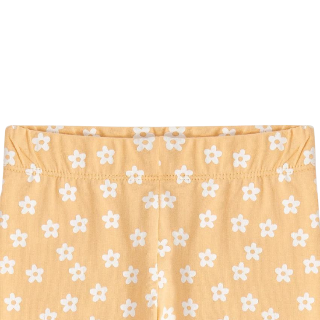 Girls peach floral print tights