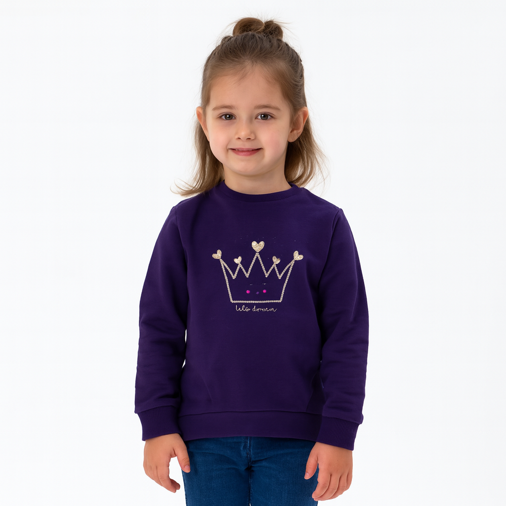 Girls purple crown sweatshirt (Last Chance)