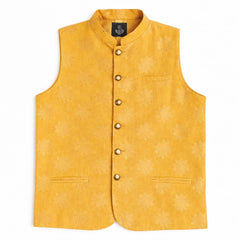 Yellow jacquard waist coat