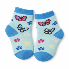 Light blue butterfly socks