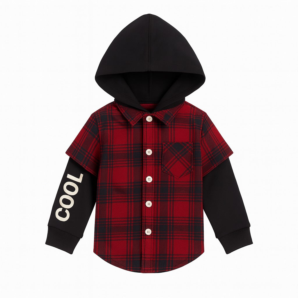 Red check hoody