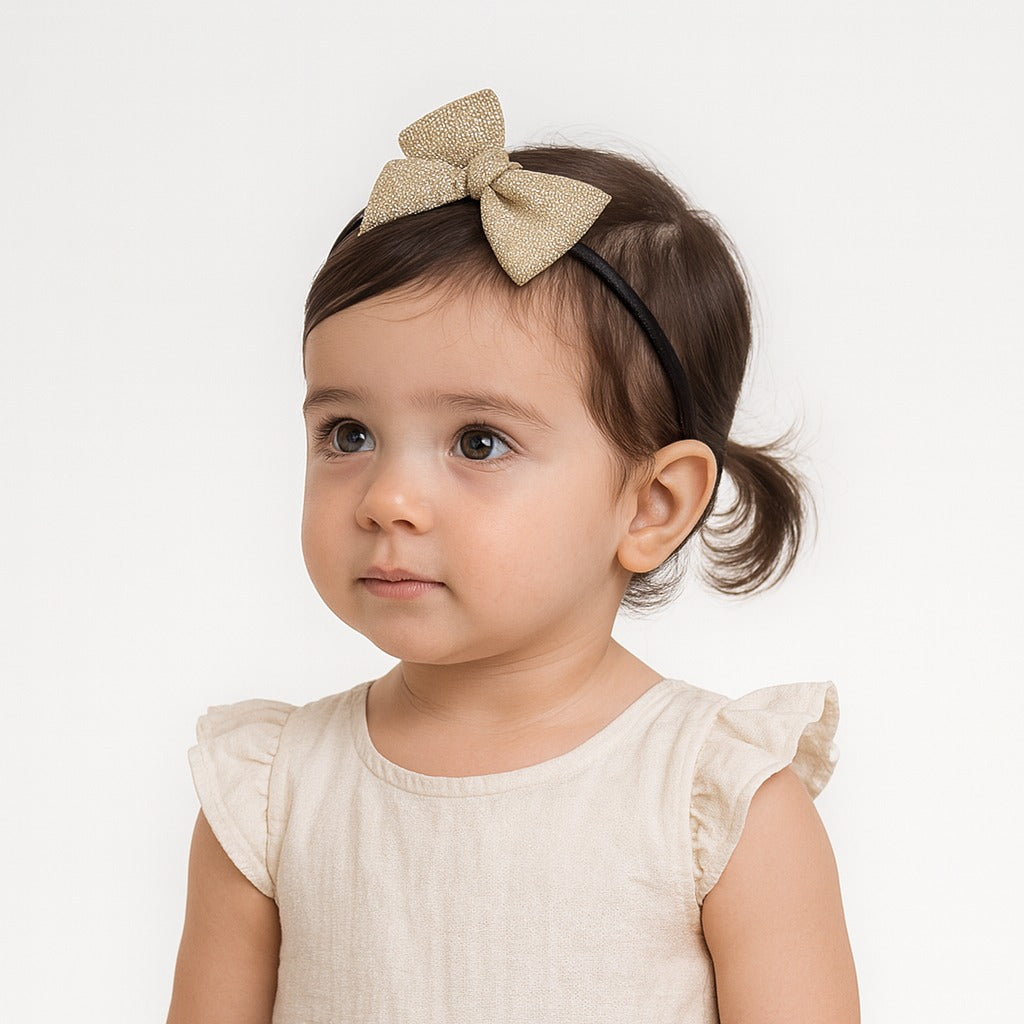Girls skin glitter bow hair band (Last Chance)