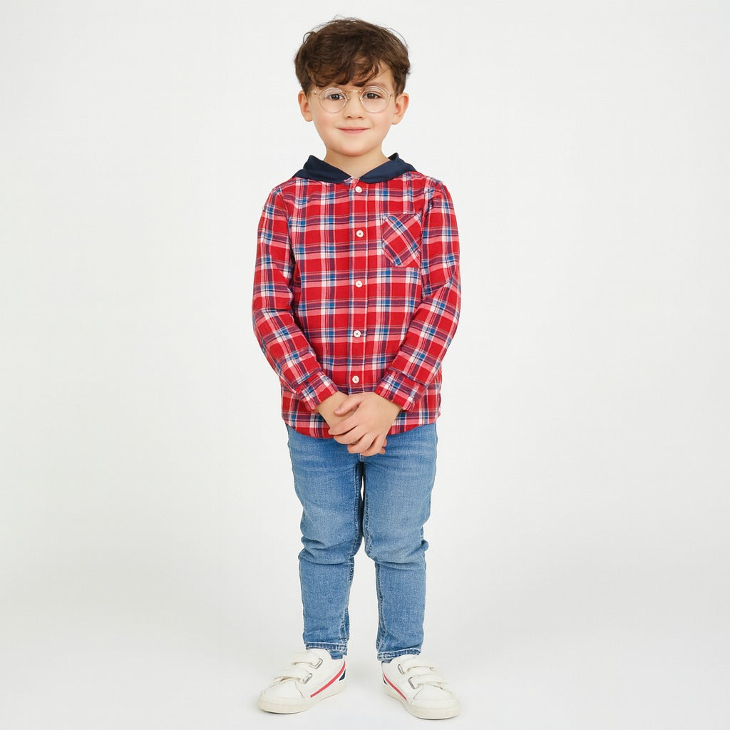 Boys check Hoodie