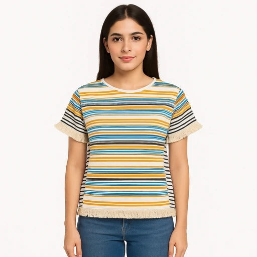 Ladies multi lining T-Shirt