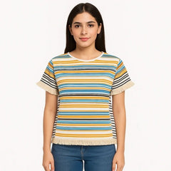 Ladies multi lining T-Shirt