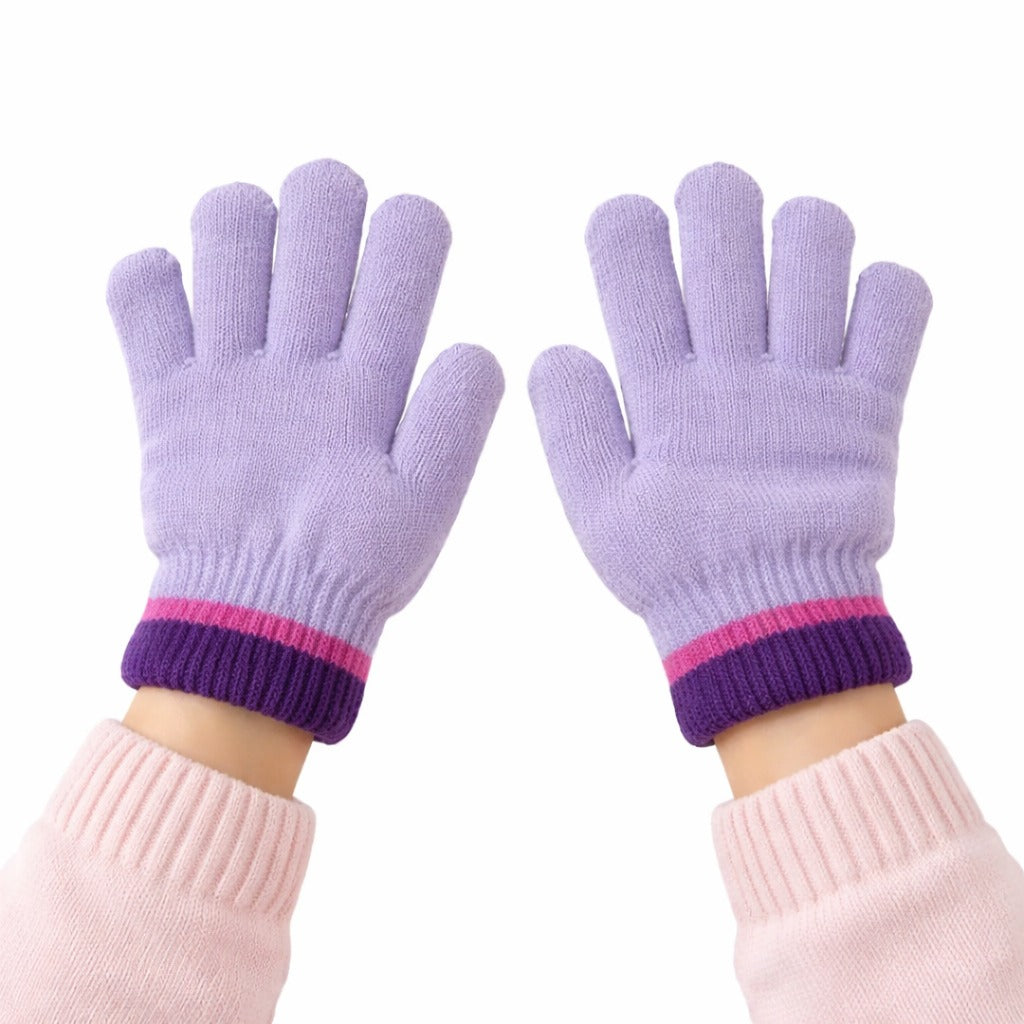 Girls purple gloves
