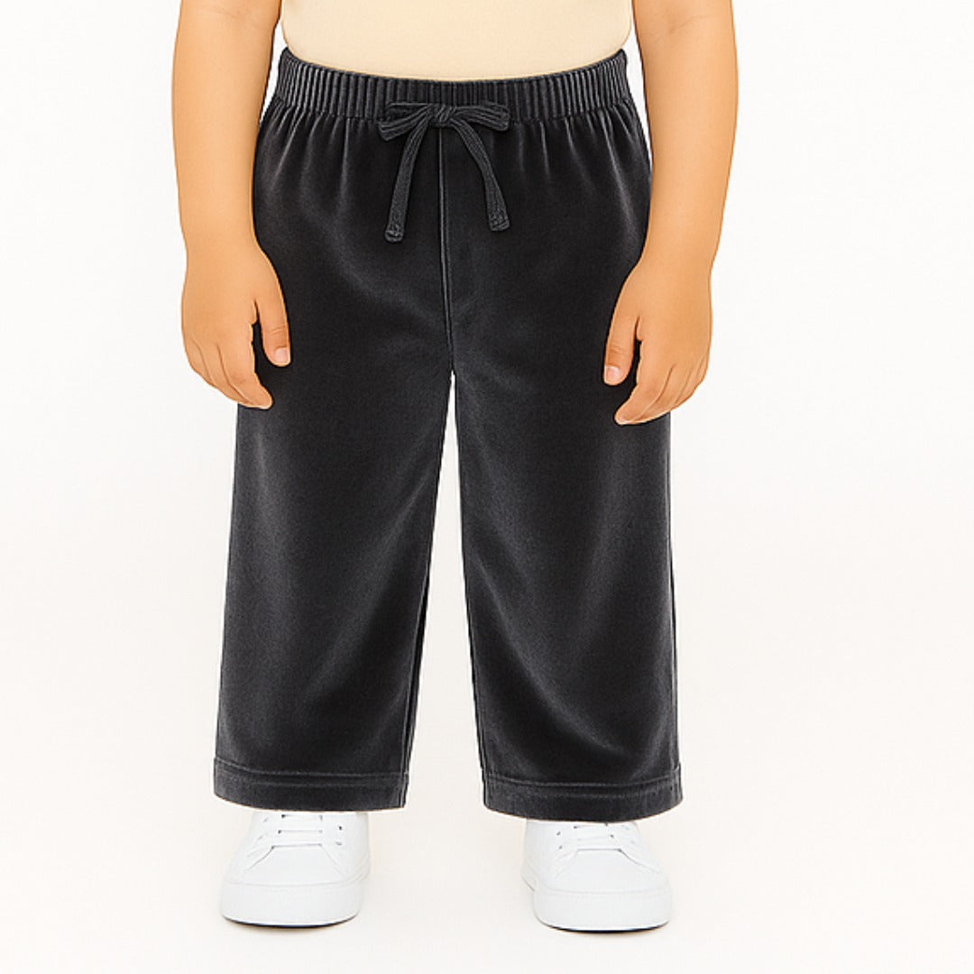 Girls grey velvet trouser
