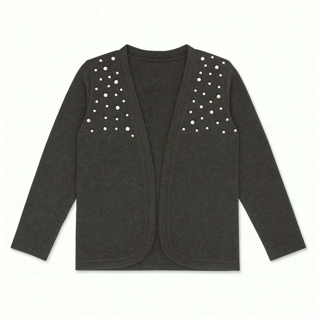 girls gray pearls shrug