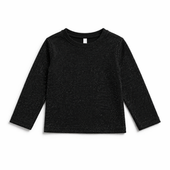 girls black glitter full sleeve shirt