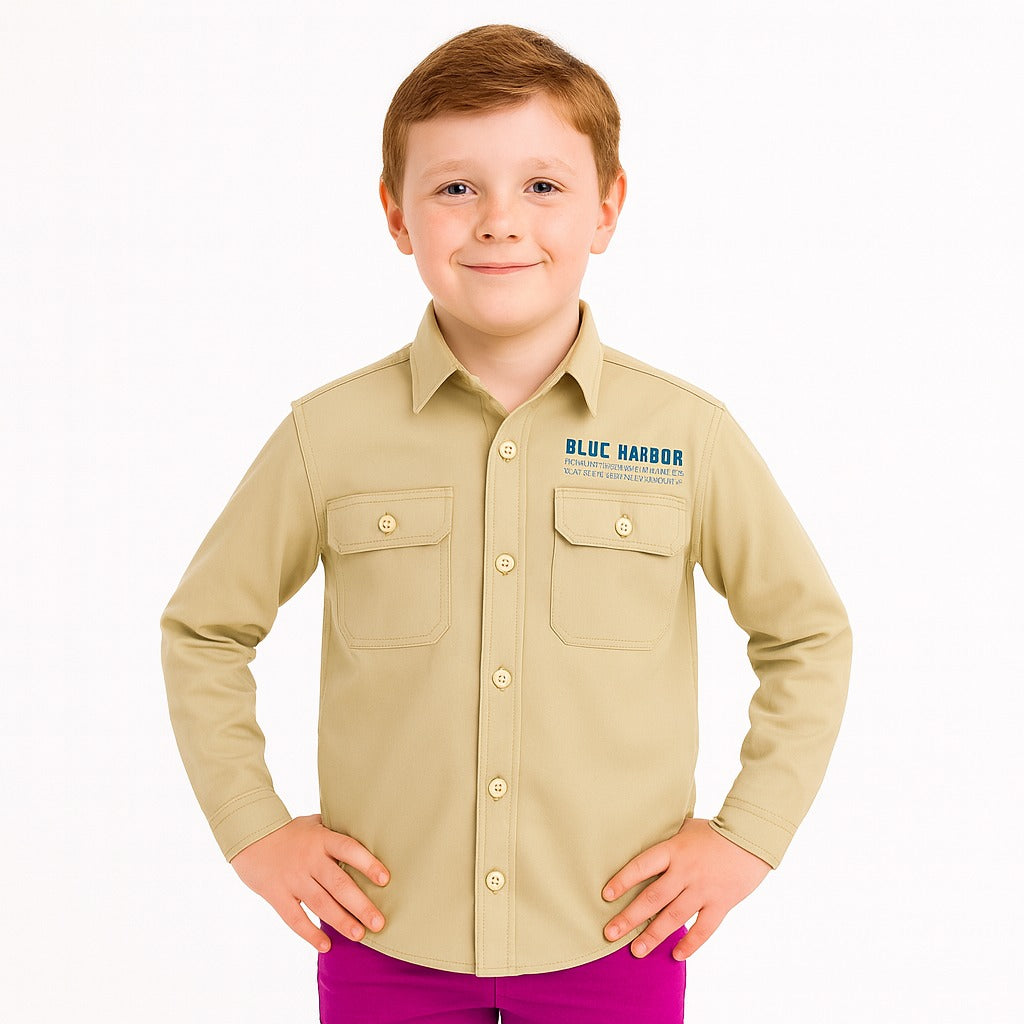 boys brown non denim casual shirt