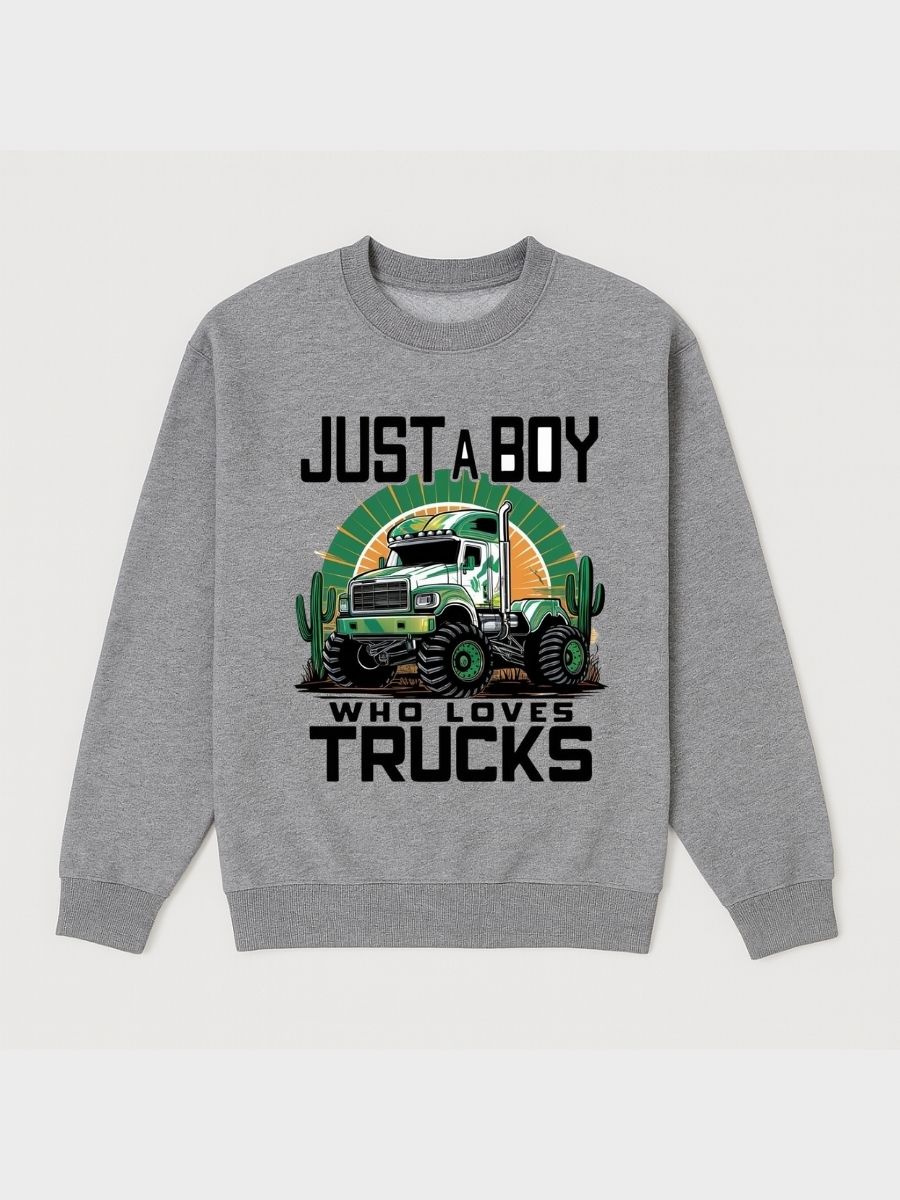 Boys Truck Lover Fleece Sweatshirt