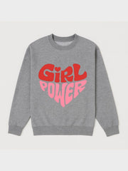 Girl Power Heart Fleece Sweatshirt