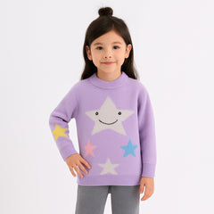 Girls purple star sweater
