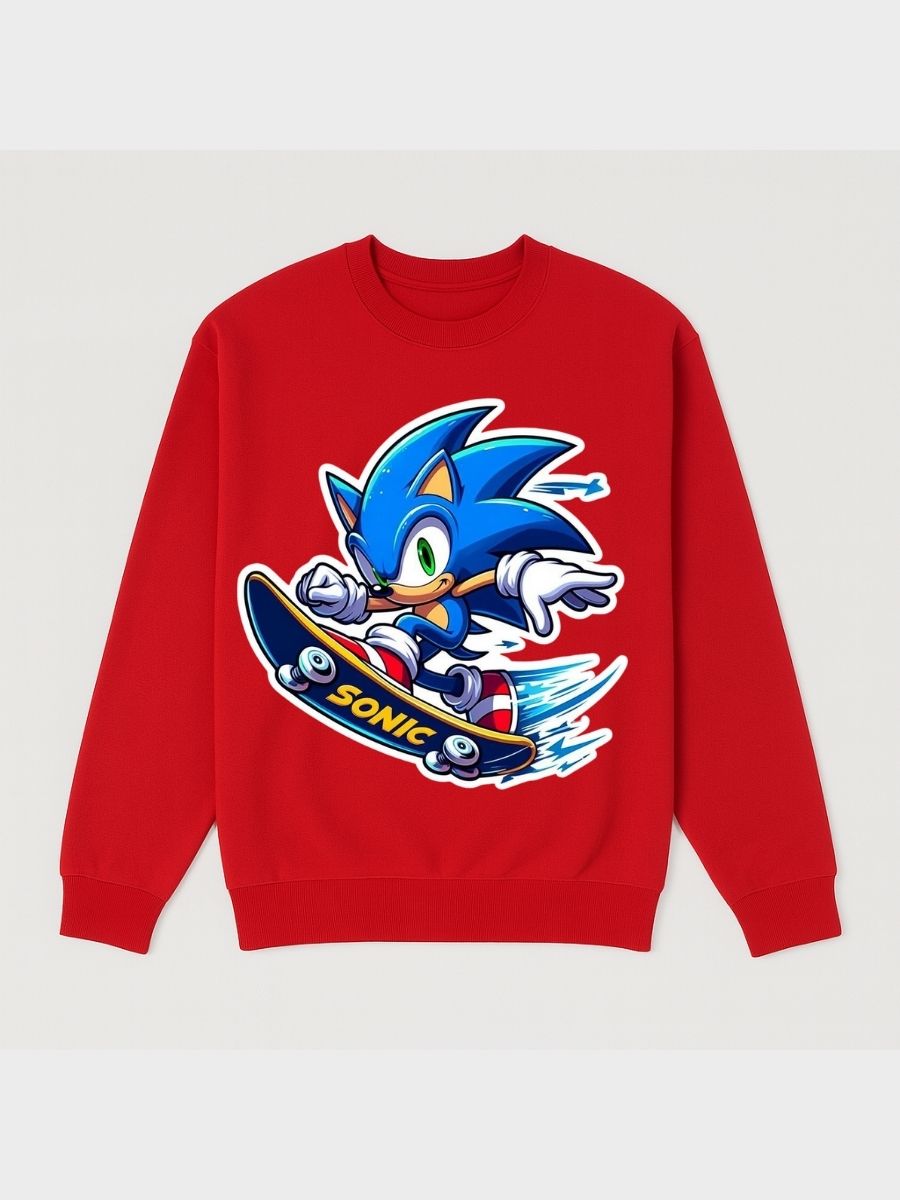 Boys Sonic Skateboard Fleece Sweatshirt