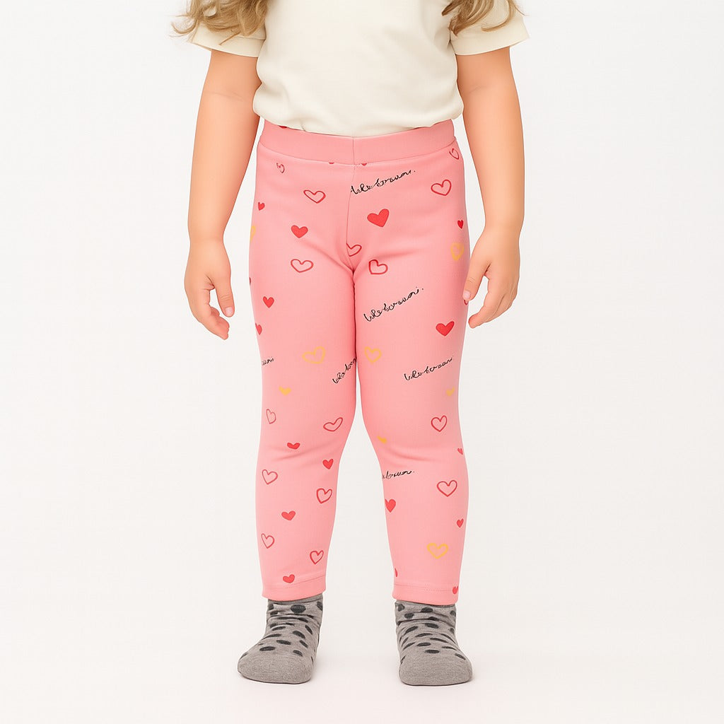 Girls pink trouser with hearts