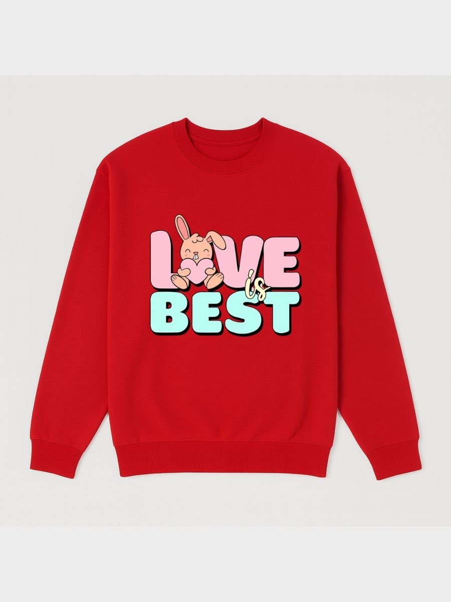 Girls Bunny Love & Best Fleece Sweatshirt