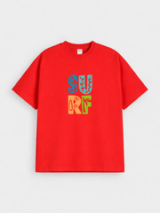 Boys Surf Red Down Shoulder T-shirt