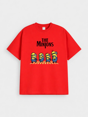 Boys Minions Red Down Shoulder T-shirt