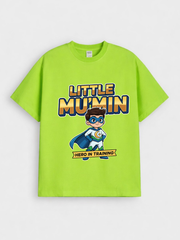 Boys Little Mu’min Hero Graphic Down Shoulder T-shirt for Ramadan and Eid Celebration