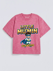 Boys Little Mu’min Hero Graphic Down Shoulder T-shirt for Ramadan and Eid Celebration