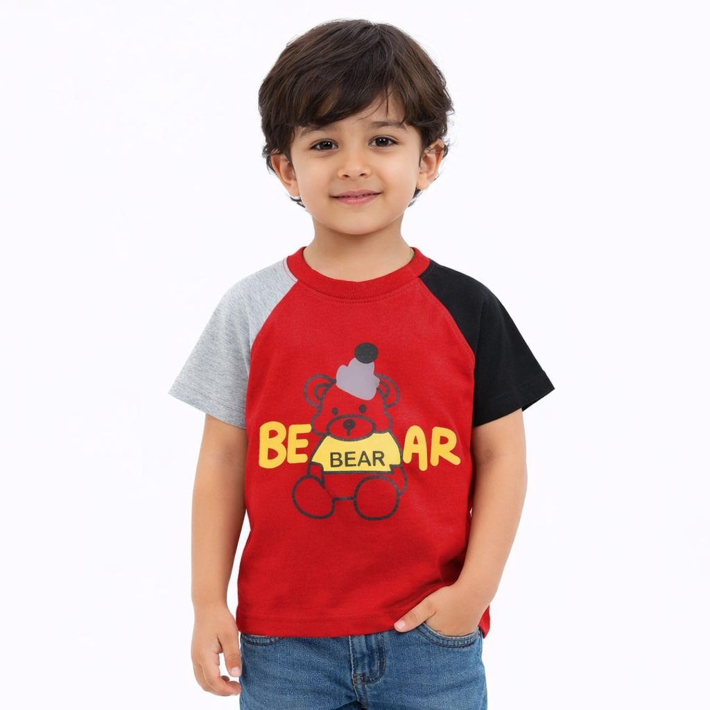 Boys red bear shirt