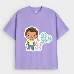 Boys Little Boy & Lamb with Heart Balloon Graphic Drop-Shoulder T-Shirt (Eid Edit)