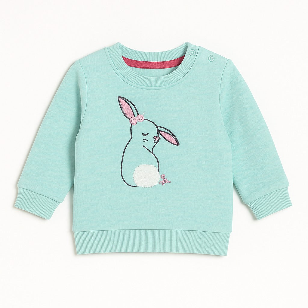 Sky blue rabbit embraided sweatshirt (Last Chance)