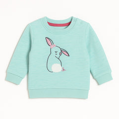 Sky blue rabbit embraided sweatshirt (Last Chance)