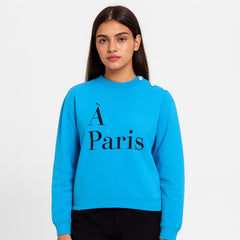 Ladies blue Paris sweatshirt