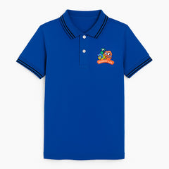 Boys blue embroidered polo