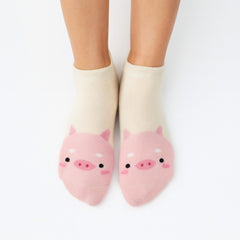 Girls pink pig socks