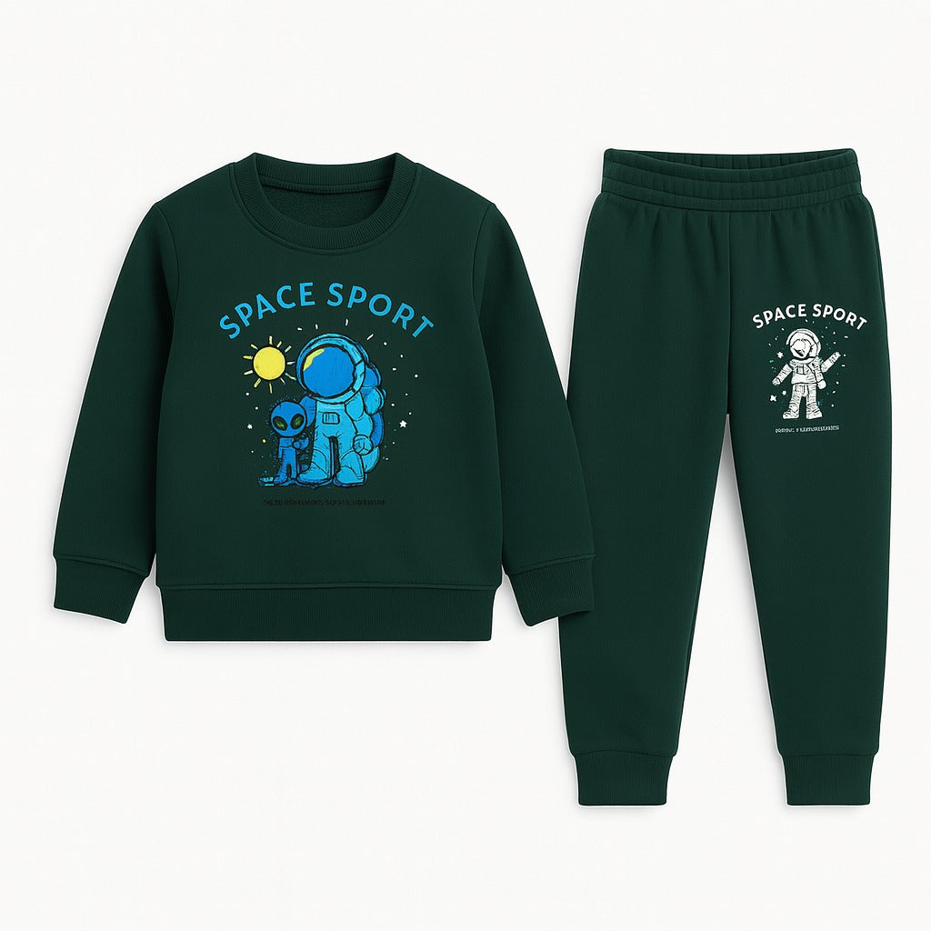 Boys dark green astranaut tracksuit